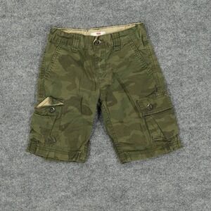Levis Shorts Boys 5 Regular Green Camouflage Cargo Elastic Waist Pockets Kids